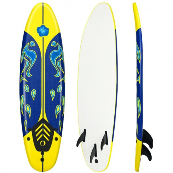 6' Surf Foamie Boards Surfing Beach Surfboard-Yellow