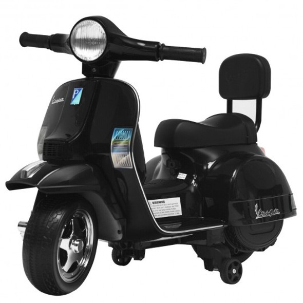 6V Kids Ride On Vespa Scooter Motorcycle for Toddler-Black