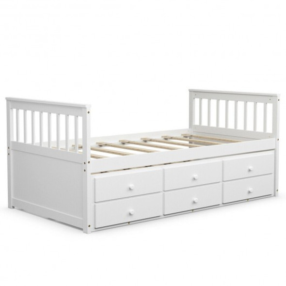 Alternative Twin Captain's Bunk Bed-White