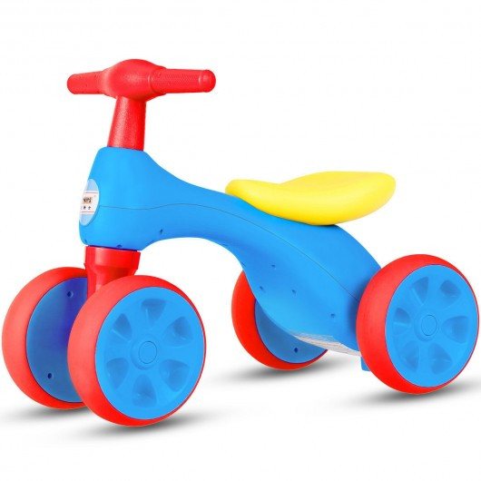 4-wheel Baby Balance Bike with Sound and Storage Box-Red