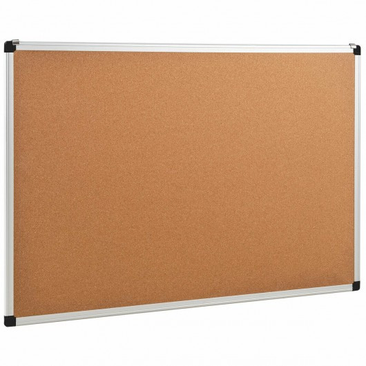 24" x 36" Aluminum Framed Cork Board Bulletin Board with 12 Pins-1 Pack