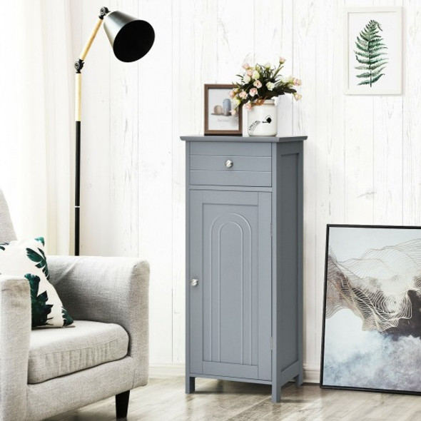 Standing Indoor Wooden Cabinet with 4 Drawers-Gray