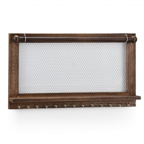Wall Mounted Jewelry Rack with Removable Bracelet Rod