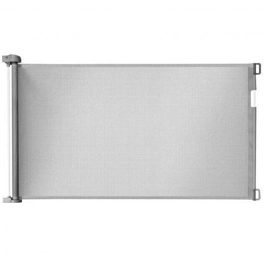 Retractable Baby Pets Safety Mesh Gate for Indoor and Outdoor-Gray