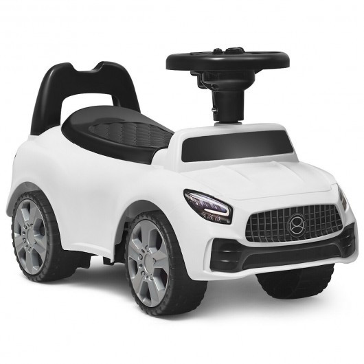 Foot-to-Floor Kids Ride-On Push Toddler Sliding Car-White