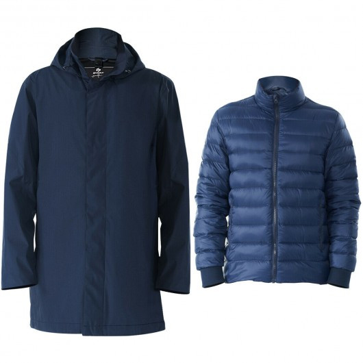 Men'sInterchange3in1Waterproof Detachable SkiJacket-Navy-XXL