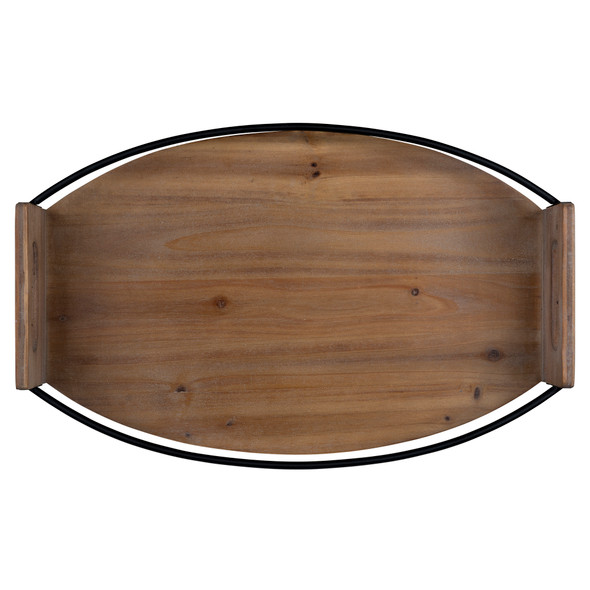 Rustic Brown Oval Wooden Tray