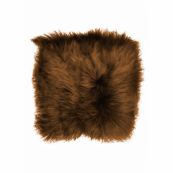 15" x 15" x 2" Rusty Brisa Sheepskin Square Chair Pad