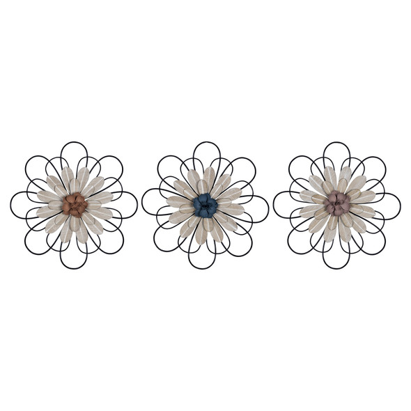 Black Metal Floral Wall Decor