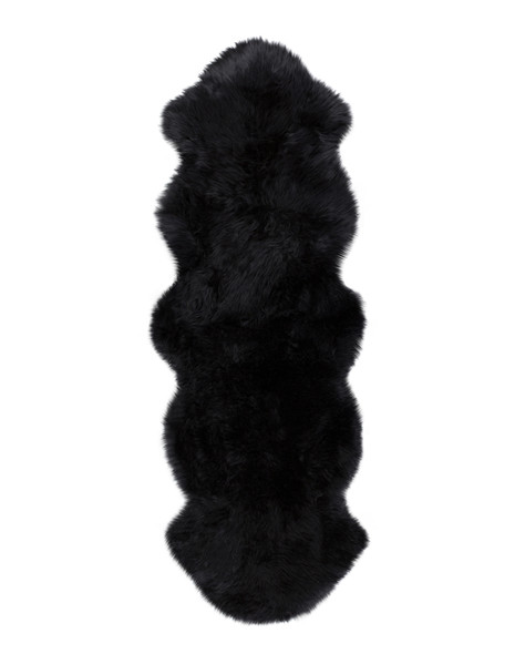 24" x 72" x 2" Black, Double Sheepskin - Area Rug