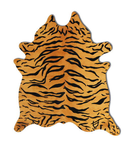 72" x 84" Tiger Chocolate On Natural, Cowhide - Rug