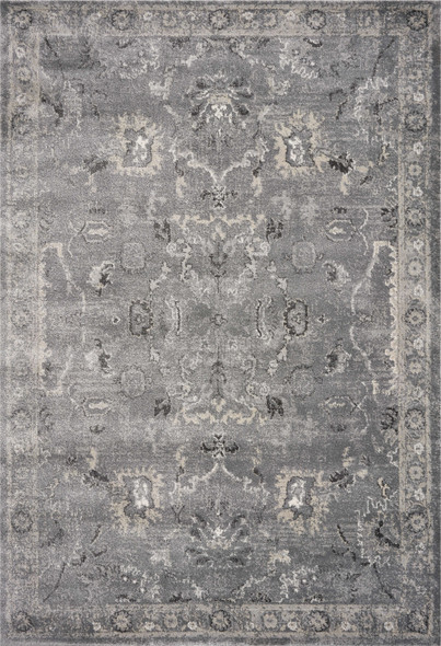 7' x 9' Polypropylene Grey Area Rug