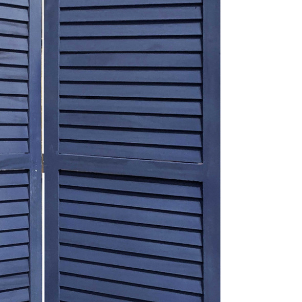 3 Panel Dark Blue Shutter Screen Room Divider