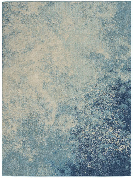 5 x 7 Light Blue and Ivory Abstract Sky Area Rug