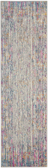 2 x 10 Ivory Abstract Striations Runner Rug