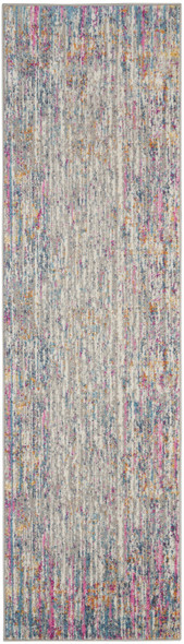 2 x 8 Ivory Abstract Striations Runner Rug