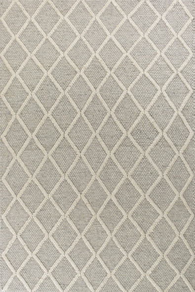 9'x13' Grey Hand Woven Diamond Pattern Indoor Area Rug