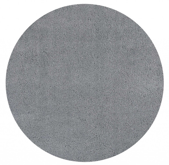 8' Round Polyester Grey Area Rug