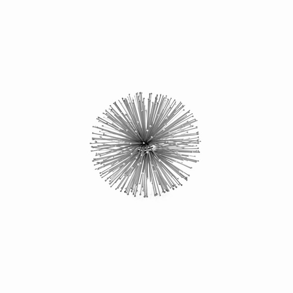 6" X 6" X 6" Silver Iron Urchin Small Sphere