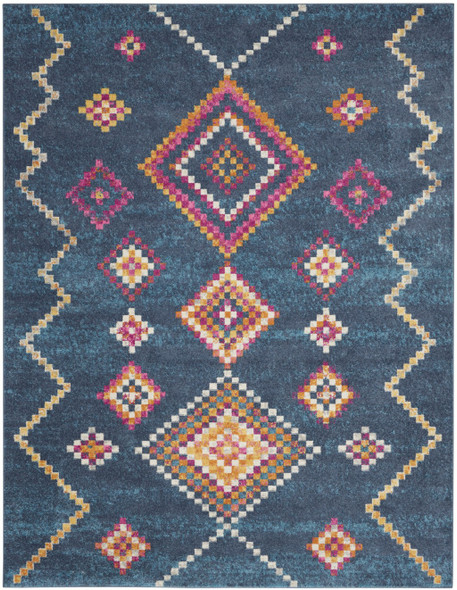 8 x 10 Navy Blue Berber Pattern Area Rug