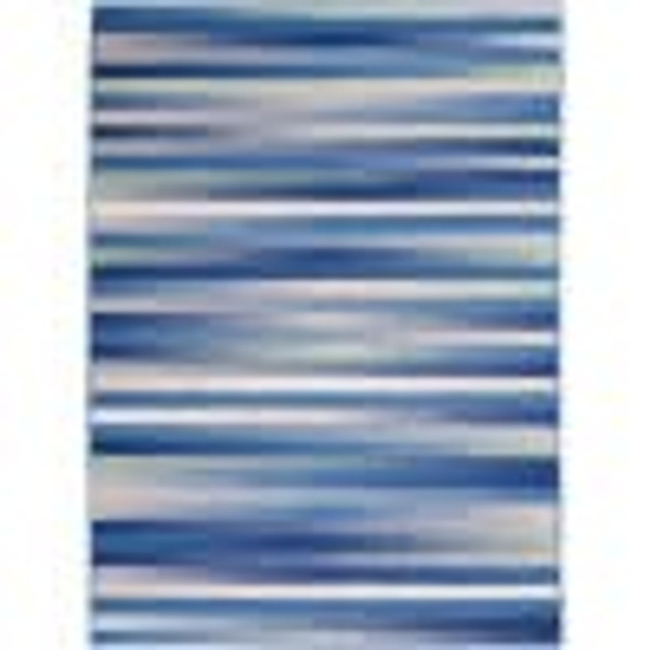 5 x 7 Blue and Ivory Halftone Stripe Area Rug