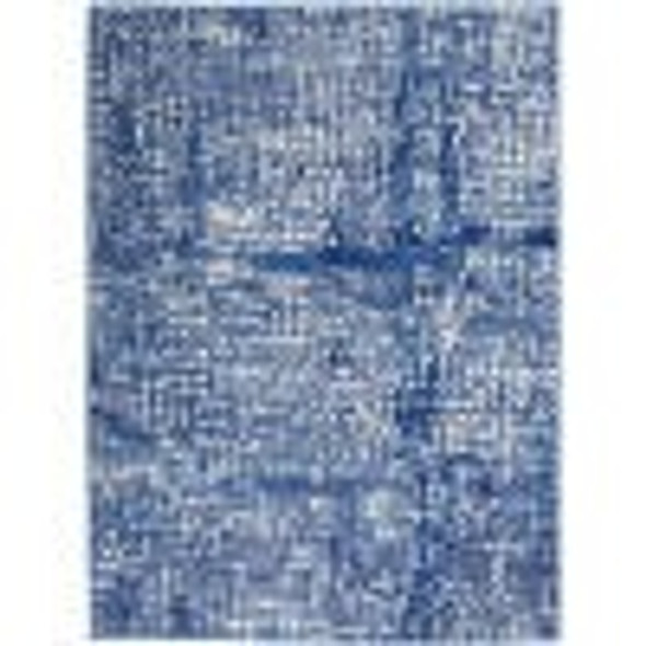 5 x 7 Ivory and Navy Abstract Grids Area Rug