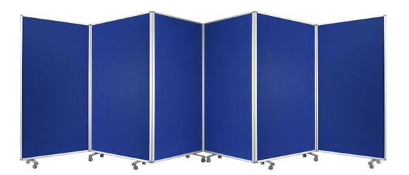 212" x 1" x 71" Blue, Metal, 6 Panel, Screen