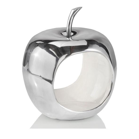 Apple Shaped Aluminum Decorative Accent Bowl