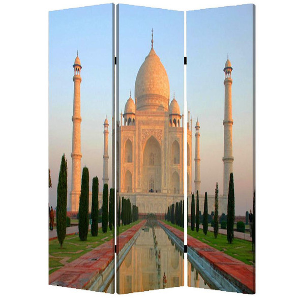 1" x 48" x 72" Multi Color Wood Canvas Taj Mahal Screen