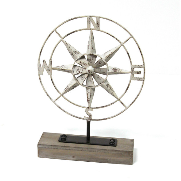 Compass of the Sea Metal and Wood Table Top Decor