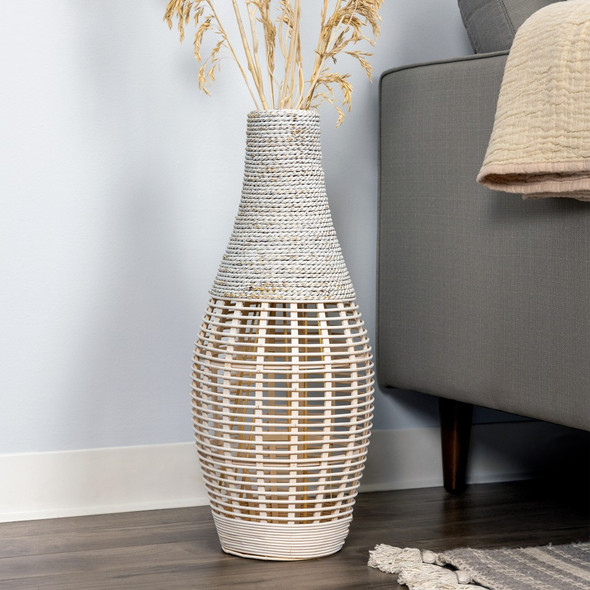 Bamboo and Rope Floor Vase