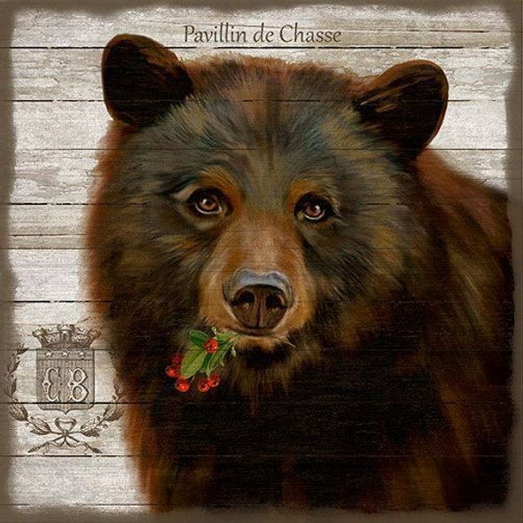 Vintage French Chocolate Brown Bear Wall Art