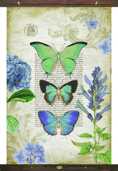 Three Vibrant Butterflies Tapestry Wall Decor