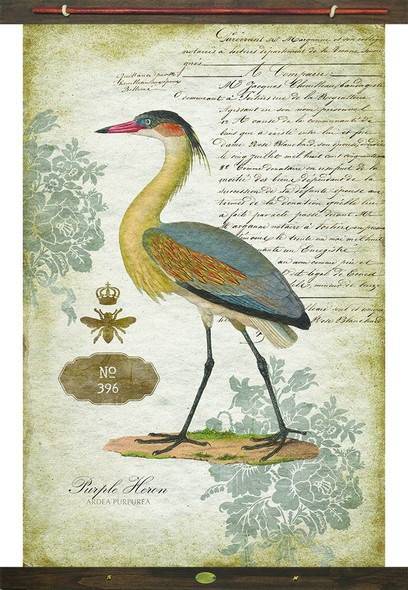 Yellow Vintage Heron Tapestry Wall Decor