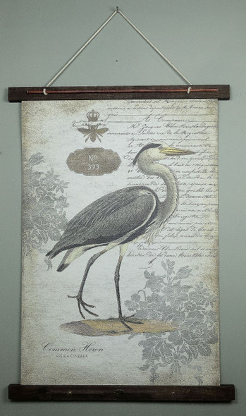 Grey Vintage Heron Large Tapestry Wall Decor