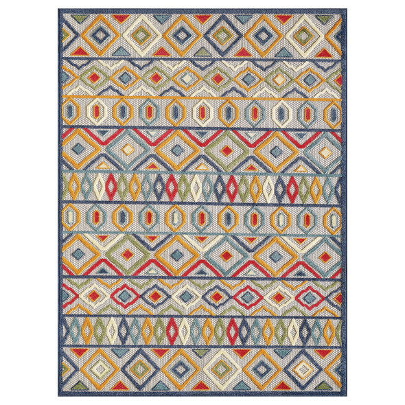 8 x 10 Multicolor Aztec Pattern Indoor Outdoor Area Rug
