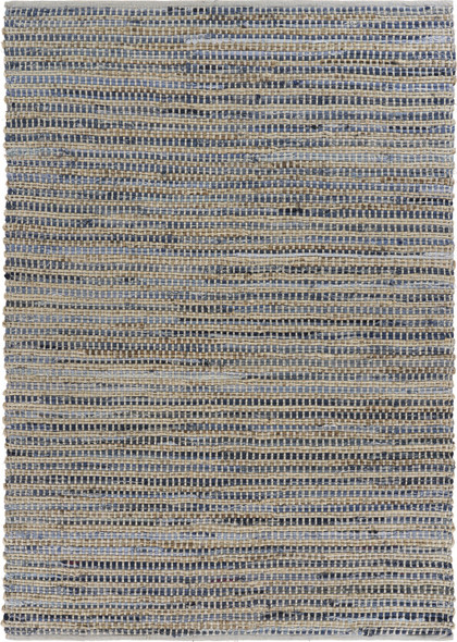 5 x 7 Blue and Beige Striped Area Rug