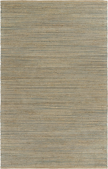 5 x 8 Tan and Blue Undertone Striated Area Rug