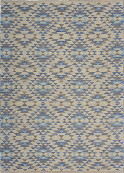3 x 4 Blue Decorative Lattice Area Rug