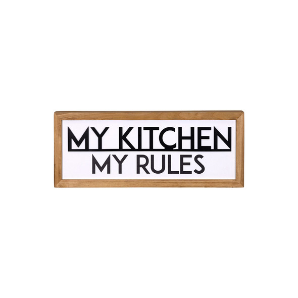 My Kitchen My Rules Metal and Wood Wall Art