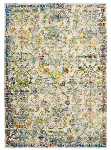 8 x 10 Beige Abstract Garden Area Rug