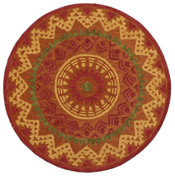 6 Round Orange Decorative Area Rug