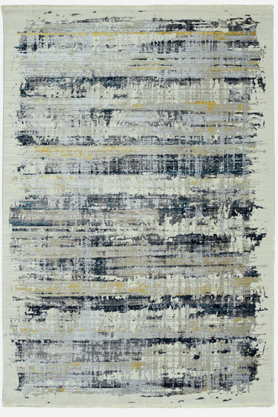 8 x 11 Blue White Distressed Traditional Area Rug