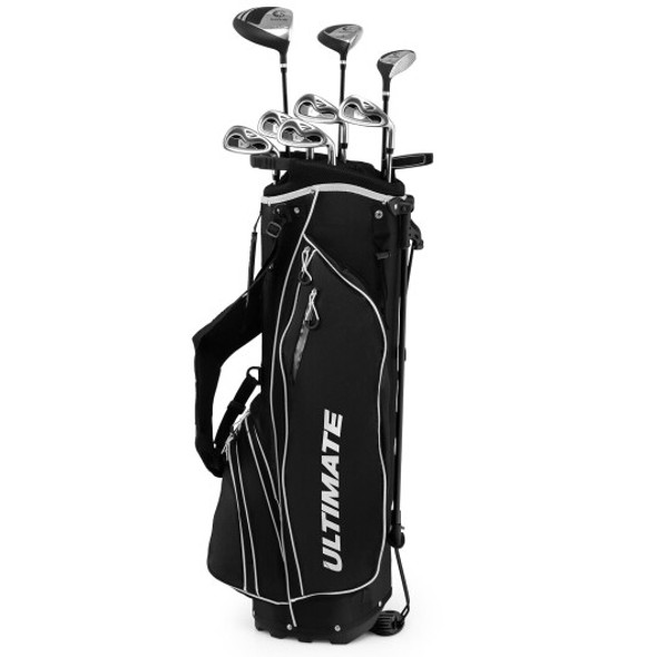 Mens Profile Complete Golf Club Package Set Includes 10 Pieces-Black