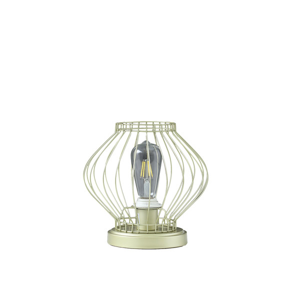 10 Industrial Gold Metal Open Cage Table Lamp