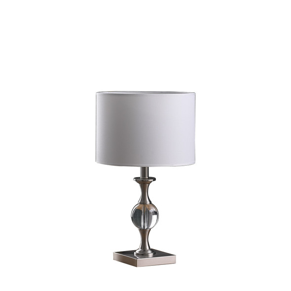 20 Compact Crystal And Satin Nickel Table Lamp