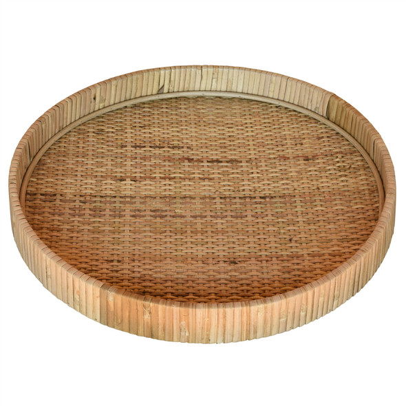 Jumbo Braided Bamboo Round Tray