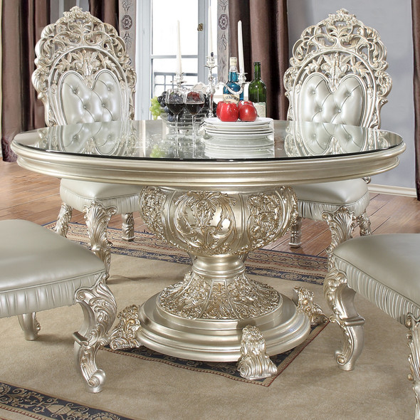 HD-1881 Pearl/Bronze/Gold Rectangular Traditional Dining Table