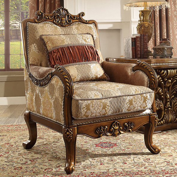 HD-1601 Antique Brown 3-Piece Traditional Sofa Set