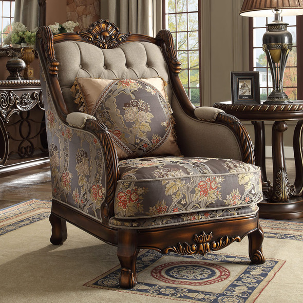 HD-1623 Mahogany 3-Piece Traditional Sofa Set